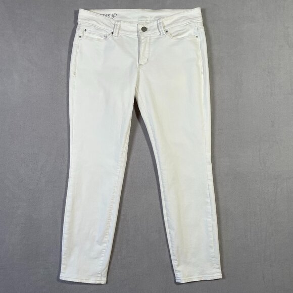 Ann Taylor Denim - Ann Taylor Modern Fit Ankle Cropped Jeans Size 6 White Straight Leg